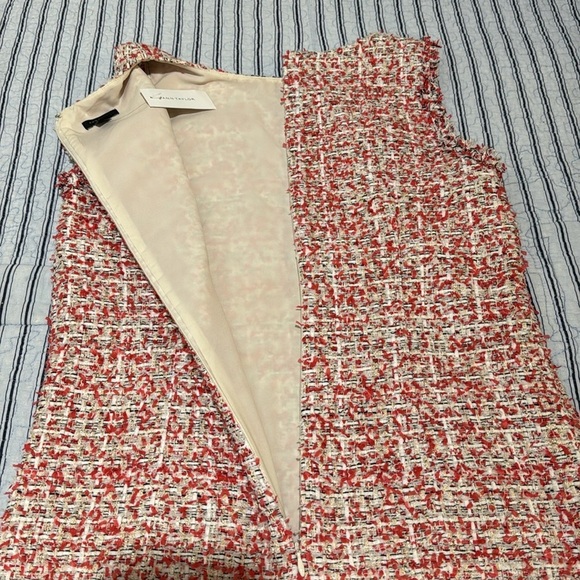 NWT Ann Taylor Textured Tweed Fringe Shift Dress size 6 - Picture 10 of 15